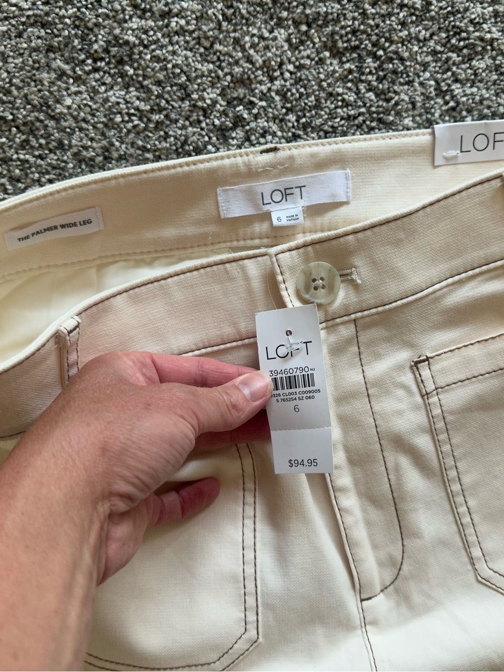 ✨ LOFT NWT Neutral Wide-Leg Trousers in Ivory Women’s Size 6 ✨ - Picture 3 of 4